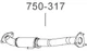 Труба Bosal принимающая с отвором под датчик в сборе Е-3 Sens (BO0029) (750-317) - изображение 1