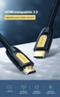Кабель UGREEN HD101 HDMI Round Cable 4K@60Hz HDMI 2.0 3m (Yellow/Black) (10130) - изображение 2