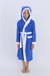 Махровый банный детский халат IDEAL TEXTILE для мальчика с капюшоном, 380 г/м2 синий+белый на 5 лет 110 см - изображение 1