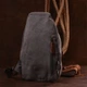 Сумка-слінг через плече чоловіча тканинна Vintage leather-20388 Сіра - изображение 9