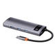 USB хаб з Type-C на 5 виходів HUB BASEUS Metal Gleam Series Docking Station (3USB, HDMI, 100W). Grey - зображення 9