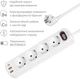 Сетевой фильтр-удлинитель RZTK Power Strip 4+2 USB-A (QC 3.0)+USB-С (PD20W) White - изображение 2