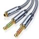 Аудио разветвитель/переходник/сплиттер mini jack 3.5 mm AUX 2 AM папа/AF мама для наушников и микрофона Essager серый (GS-61038) - изображение 1