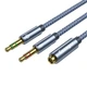 Аудио разветвитель/переходник/сплиттер mini jack 3.5 mm AUX 2 AM папа/AF мама для наушников и микрофона Essager серый (GS-61038) - изображение 2