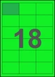 64,5×45,6мм ЗЕЛЕНАЯ Самоклеящаяся бумага А4, 18 Этикеток на листе, Упаковка 100 листов - изображение 1