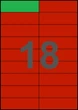105×33мм КРАСНАЯ Самоклеящаяся бумага А4, 18 Этикеток на листе, Упаковка 100 листов - изображение 1