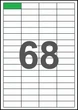 48×16,6мм Самоклеящаяся бумага А4, 68 Этикеток на листе, Упаковка 100 листов - изображение 1