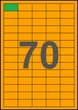 38×20мм ОРАНЖЕВАЯ Самоклеящаяся бумага А4, 70 Этикеток на листе, Упаковка 100 листов - изображение 1