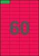 52,5×19,8мм МАЛИНОВАЯ Самоклеящаяся бумага А4, 60 Этикеток на листе, Упаковка 100 листов - изображение 1