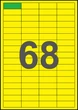 48×16,6мм ЖЕЛТАЯ Самоклеящаяся бумага А4, 68 Этикеток на листе, Упаковка 100 листов - изображение 1