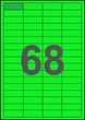 48×16,6мм ЗЕЛЕНАЯ Самоклеящаяся бумага А4, 68 Этикеток на листе, Упаковка 100 листов - изображение 1