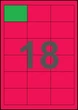 63×45мм МАЛИНОВАЯ Самоклеящаяся бумага А4, 18 Этикеток на листе, Упаковка 100 листов - изображение 1