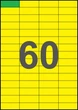 52,5×19,8мм ЖЕЛТАЯ Самоклеящаяся бумага А4, 60 Этикеток на листе, Упаковка 100 листов - изображение 1