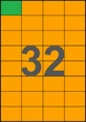 52,5×37,12мм ОРАНЖЕВАЯ Самоклеящаяся бумага А4, 32 Этикетки на листе, Упаковка 100 листов - изображение 1