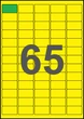 38×21,2мм ЖЕЛТАЯ Самоклеящаяся бумага А4, 65 Этикеток на листе, Упаковка 100 листов - изображение 1