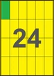 33,5×73мм ЖЕЛТАЯ Самоклеящаяся бумага А4, 24 Этикетки на листе, Упаковка 100 листов - изображение 1