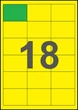 64,5×45,6мм ЖЕЛТАЯ Самоклеящаяся бумага А4, 18 Этикеток на листе, Упаковка 100 листов - изображение 1