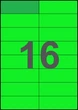 105×37мм ЗЕЛЕНАЯ Самоклеящаяся бумага А4, 16 Этикеток на листе, Упаковка 100 листов - изображение 1