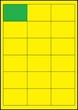 64,5×45,6мм ЖЕЛТАЯ Самоклеящаяся бумага А4, 18 Этикеток на листе, Упаковка 100 листов - изображение 2