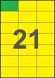 70×42,4мм ЖЕЛТАЯ Самоклеящаяся бумага А4, 21 Этикетка на листе, Упаковка 100 листов - изображение 1