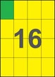 52,5×74,25мм ЖЕЛТАЯ Самоклеящаяся бумага А4, 16 Этикеток на листе, Упаковка 100 листов - изображение 1