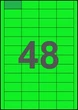 47×24,75мм ЗЕЛЕНАЯ Самоклеящаяся бумага А4, 48 Этикеток на листе, Упаковка 100 листов - изображение 1