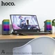 Комп'ютерна акустика колонка для ПК HOCO RGB Rhythmic Spectrum desktop speaker DS14 |10W, AUX, Mic| Black - зображення 6