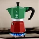 Гейзерная кофеварка Bialetti Moka Express Italia Tricolore (3 чашки - 170 мл) - изображение 2