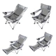 Кресло шезлонг раскладное Lesko SW233 Gray для дачи и отдыха - изображение 3