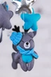 Детский мобиль на кроватку для младенцев WooolyWool «Мишка на луне для мальчика» - изображение 3