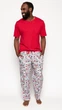 Піжама чоловіча Cyberjammies Windsor 6756-6754 M Червоний із принтом Лондона (5051877416550) - зображення 1