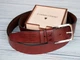 Кожаный мужской ремень с гравировкой, S-M 83-95 см, пряжка Classic, Dark Brown, деревянная коробка, WoodPresent - изображение 1
