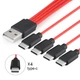Кабель-спліттер живлення USB Soshine AM-4xTypeC, 0.2m, 2.4A, Red, 4 вихіда - зображення 6