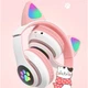 Бездротові Bluetooth-навушники "Котячі вушка" з мікрофоном та FM радіо Cat STN-28 AUX з підсвіткою Рожеві - изображение 6