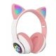 Бездротові Bluetooth-навушники "Котячі вушка" з мікрофоном та FM радіо Cat STN-28 AUX з підсвіткою Рожеві - изображение 10