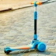 Детский складной трехколесный самокат SPORT KIDS 2585 со светящимися колесами Голубой (1661231486) - изображение 2