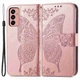 Чехол-книжка с рисунком UniCase Butterfly Pattern для Samsung Galaxy M13 (M135) - Rose Gold - изображение 1