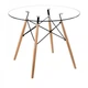 Стол обеденный в гостиную, кухню Имз Eames Group SDM Прозрачный/Бук натуральный (закаленное стекло/дерево) - изображение 1