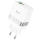 Сетевое зарядное устройство HOCO N21 1USB/1Type-C, 30W/3A, PD/QC адаптер с быстрой зарядкой white - изображение 1