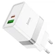 Сетевое зарядное устройство HOCO N21 1USB/1Type-C, 30W/3A, PD/QC адаптер с быстрой зарядкой white - изображение 4