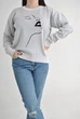 Женский коттоновый свитер свободного фасона One Size, цвет белый - изображение 1