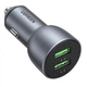 Автомобільний зарядний пристрій Ugreen CD213 36 W 2*USB QC 3.0 3 A Car Charger Темно-синій - зображення 1