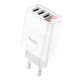 Зарядний пристрій HOCO Easy charge digital display charger (3USB, 3.4A). White - зображення 1