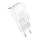 Зарядний пристрій HOCO Easy charge digital display charger (3USB, 3.4A). White - зображення 5