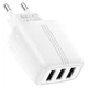 Сетевое зарядное устройство HOCO N15 3USB, 3.4A адаптер white - изображение 3