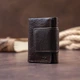 Портмоне вертикальное с хлястиком на магните на одно отделение GRANDE PELLE 11305 Коричневое - изображение 7