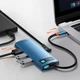 USB-хаб (концентратор) Baseus Metal Gleam Series 6-in-1 (Type-C to USB3.0*3, 4K HDMI, RJ45, Type-C) Blue, синий (WKWG000003) - изображение 10