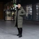 Длинная куртка с капюшоном Pobedov L Хаки К-771 - изображение 2