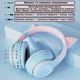Бездротові навушники з котячими вушками Cat Ear Fingertime із додатковим мікрофон та підсвіткою рожево-голубі - зображення 4