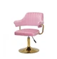 Крісло для майстра, персоналу, відвідувача з регулюванням висоти на ніжці 4YOU Джеф GD - BASE (золото) бархат рожевий В-1025 - изображение 1